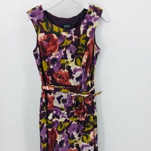 Adrianna Papell | Silk A Lined Belted Dress